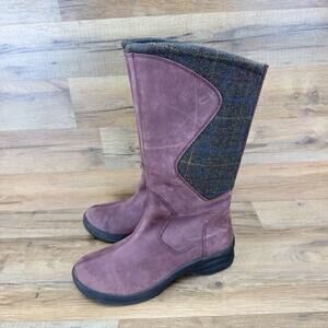 LL Bean Size 8M Burgundy Leather Tall Boots